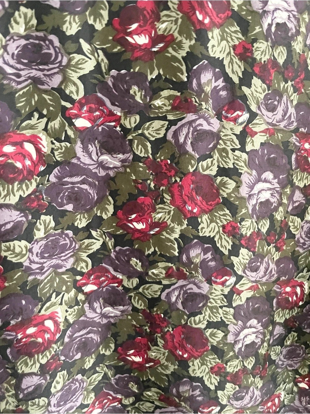 Tristan & Iseut Vintage 90s Silk Rose Print Tie Back Blouse Oversized Sz S - Picture 16 of 16
